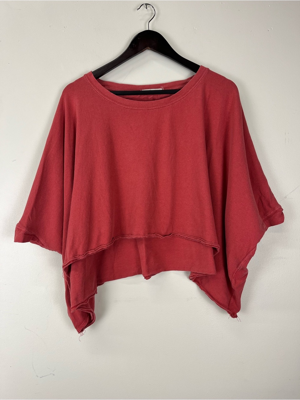 Free people Boxy Cropped Pullover Top in Dusty Rose
